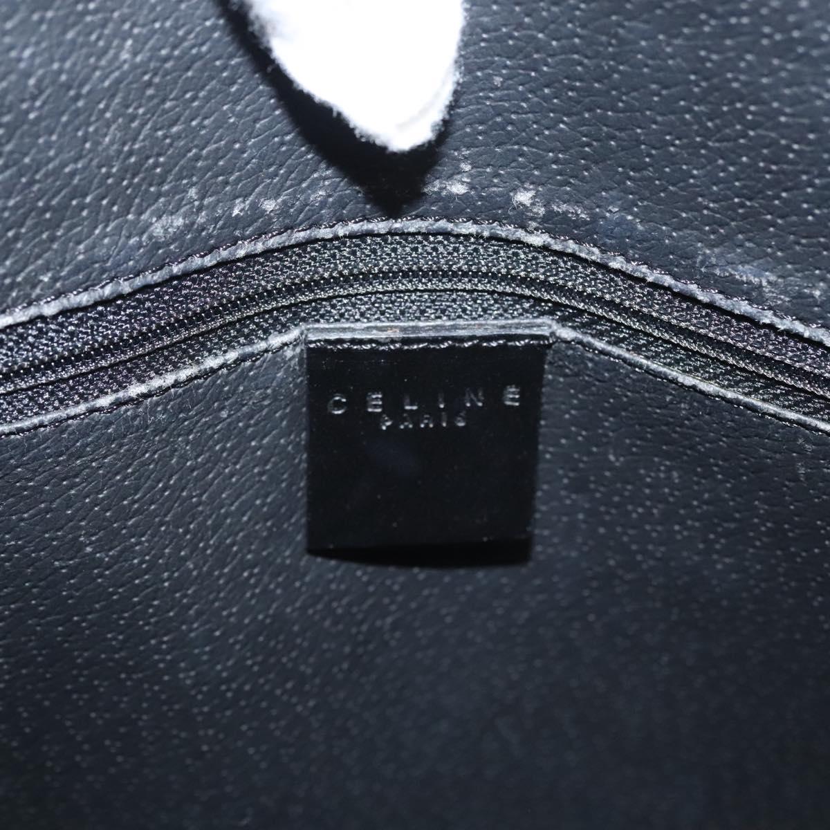 CELINE Macadam Canvas Hand Bag PVC Leather Brown Gold Auth 117630