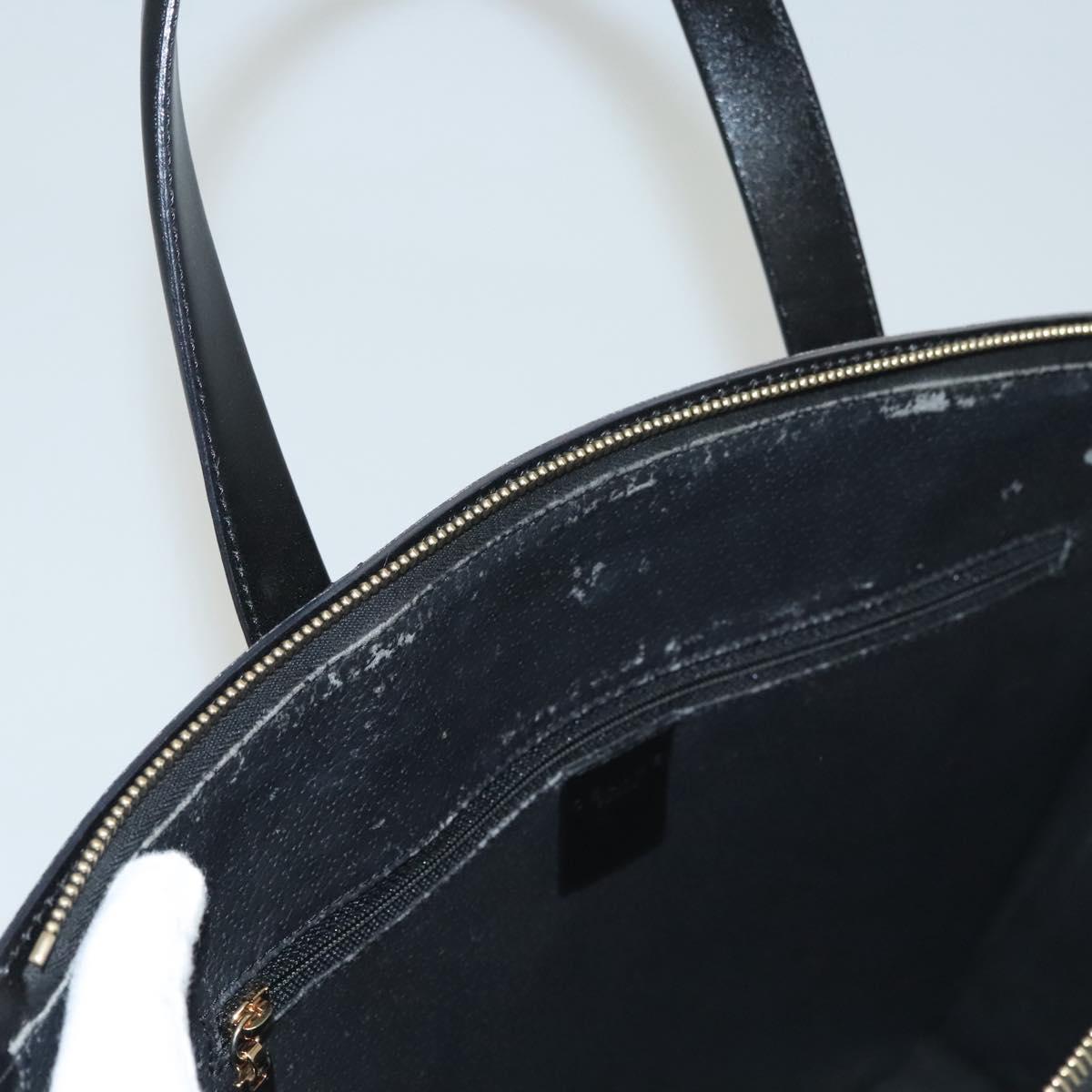 CELINE Macadam Canvas Hand Bag PVC Leather Brown Gold Auth 117630