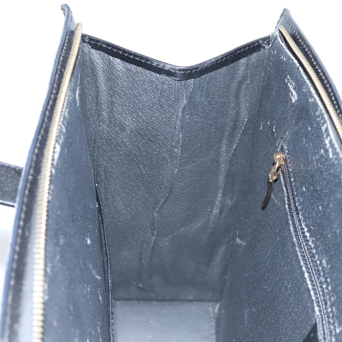 CELINE Macadam Canvas Hand Bag PVC Leather Brown Gold Auth 117630