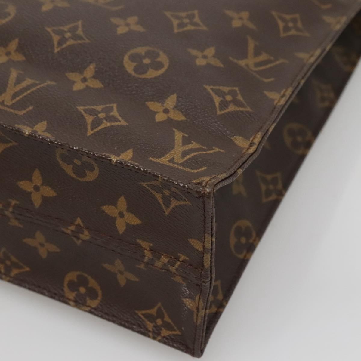 LOUIS VUITTON Monogram Sac Plat Hand Bag M51140 LV Auth 117646