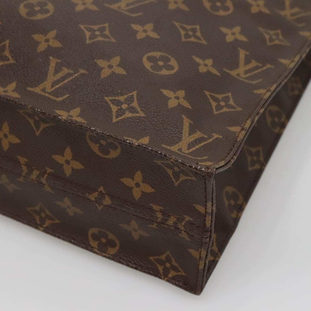 LOUIS VUITTON Monogram Sac Plat Hand Bag M51140 LV Auth 117646