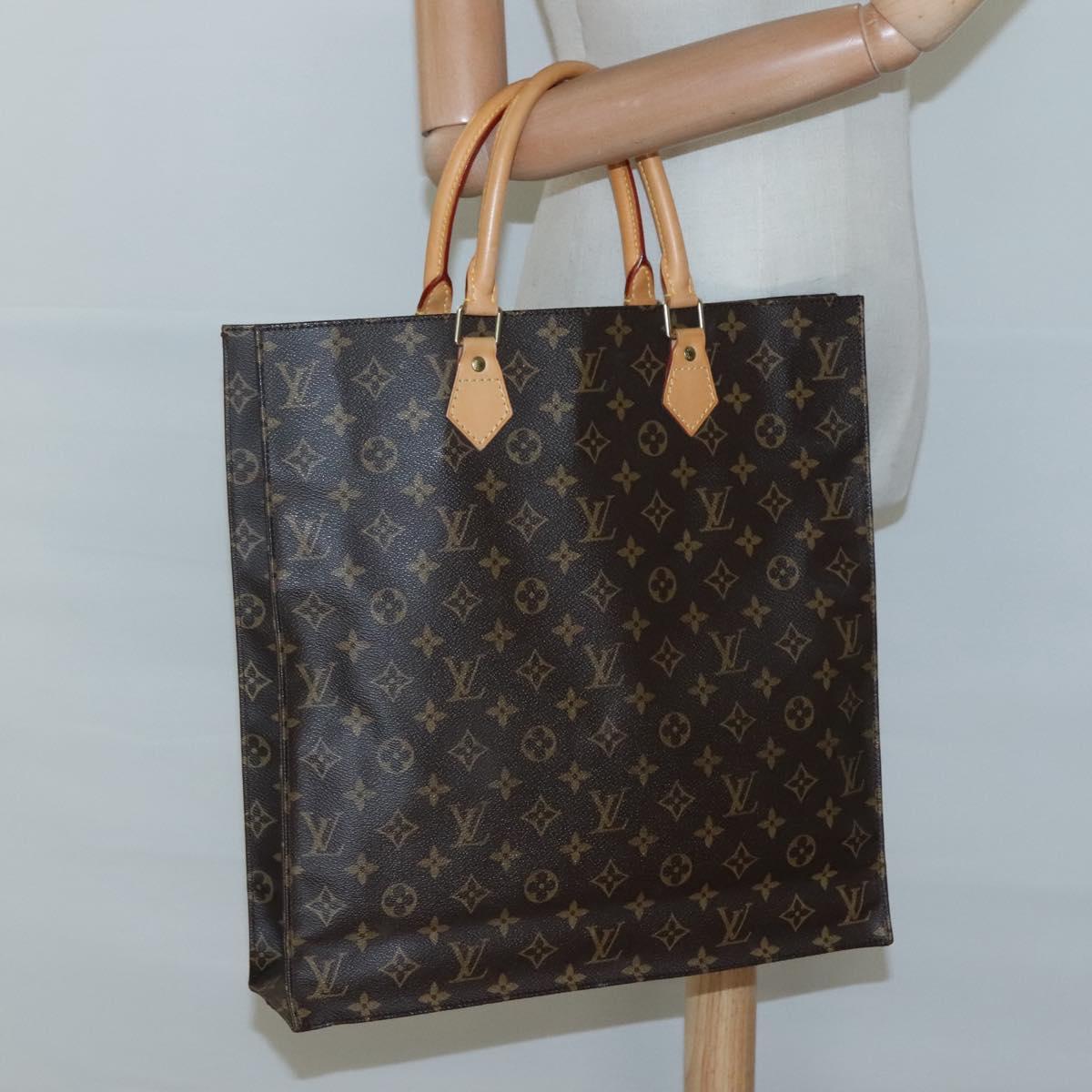 LOUIS VUITTON Monogram Sac Plat Hand Bag M51140 LV Auth 117646