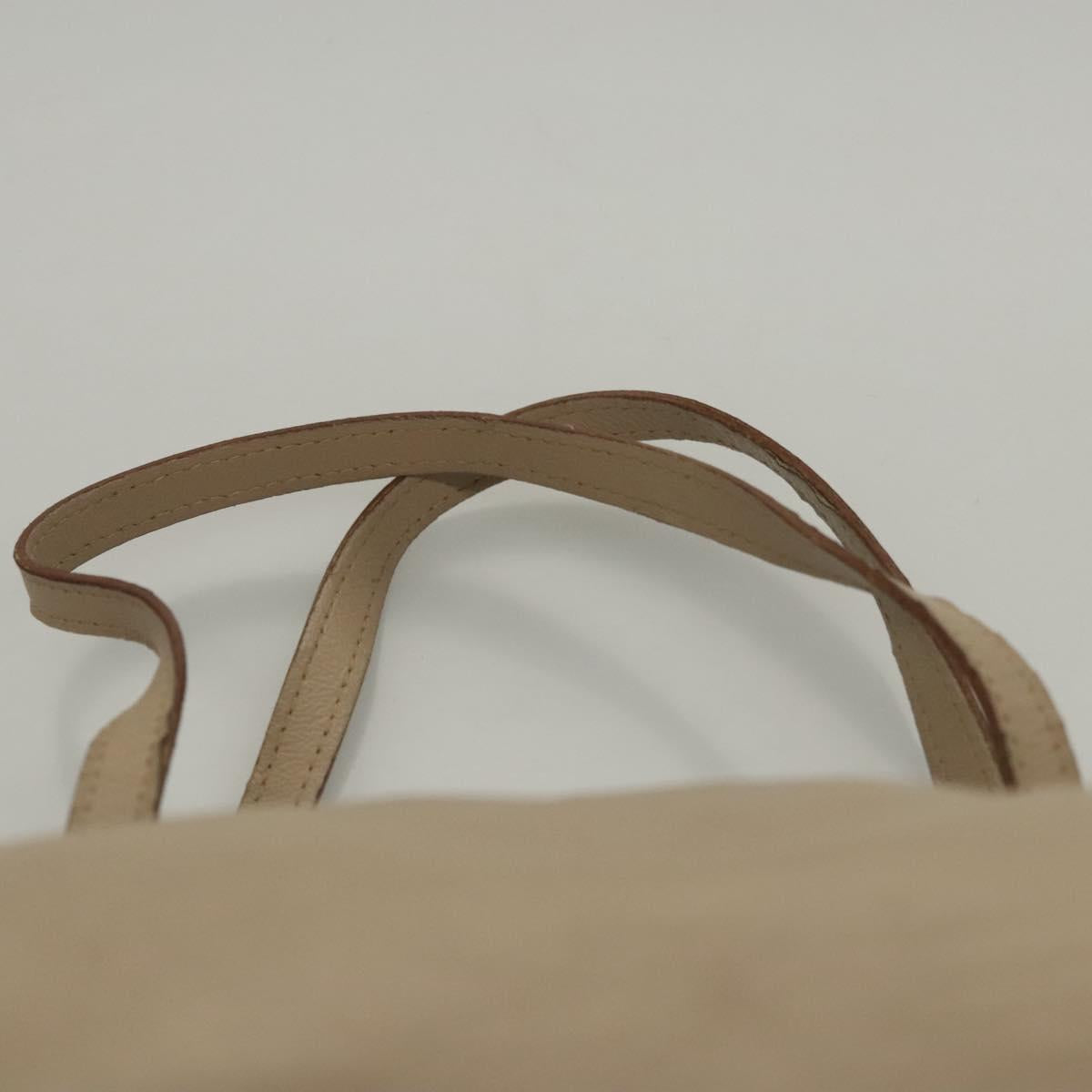 CELINE Hand Bag Leather Beige Auth 117663