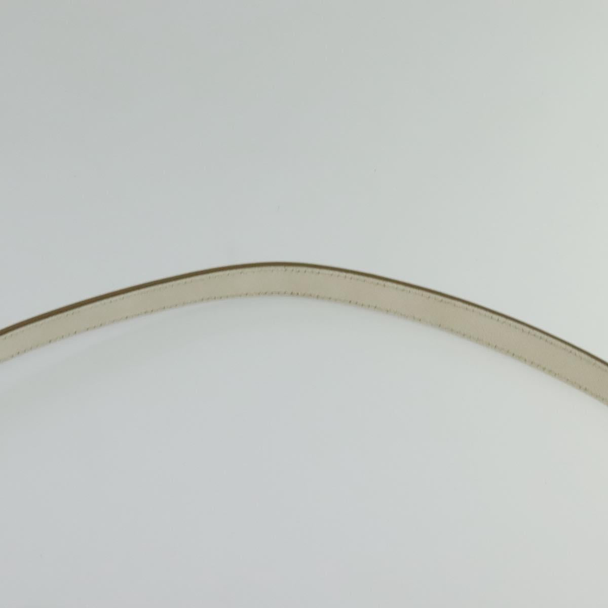 Salvatore Ferragamo Gancini Hand Bag Leather 2way White Silver Auth 117671