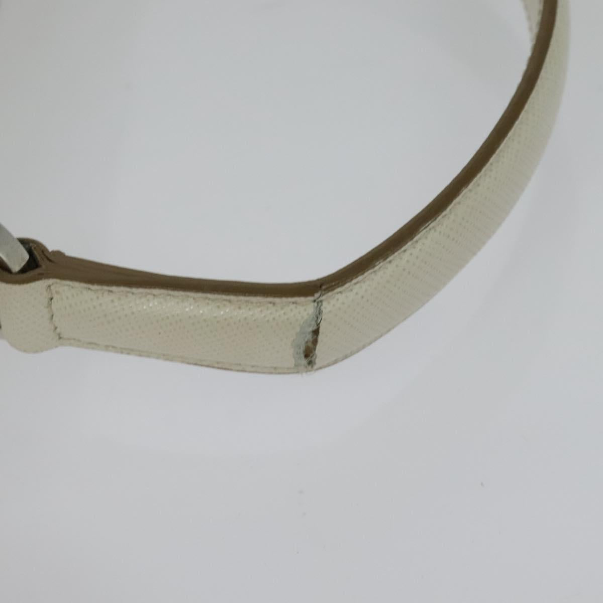 Salvatore Ferragamo Gancini Hand Bag Leather 2way White Silver Auth 117671