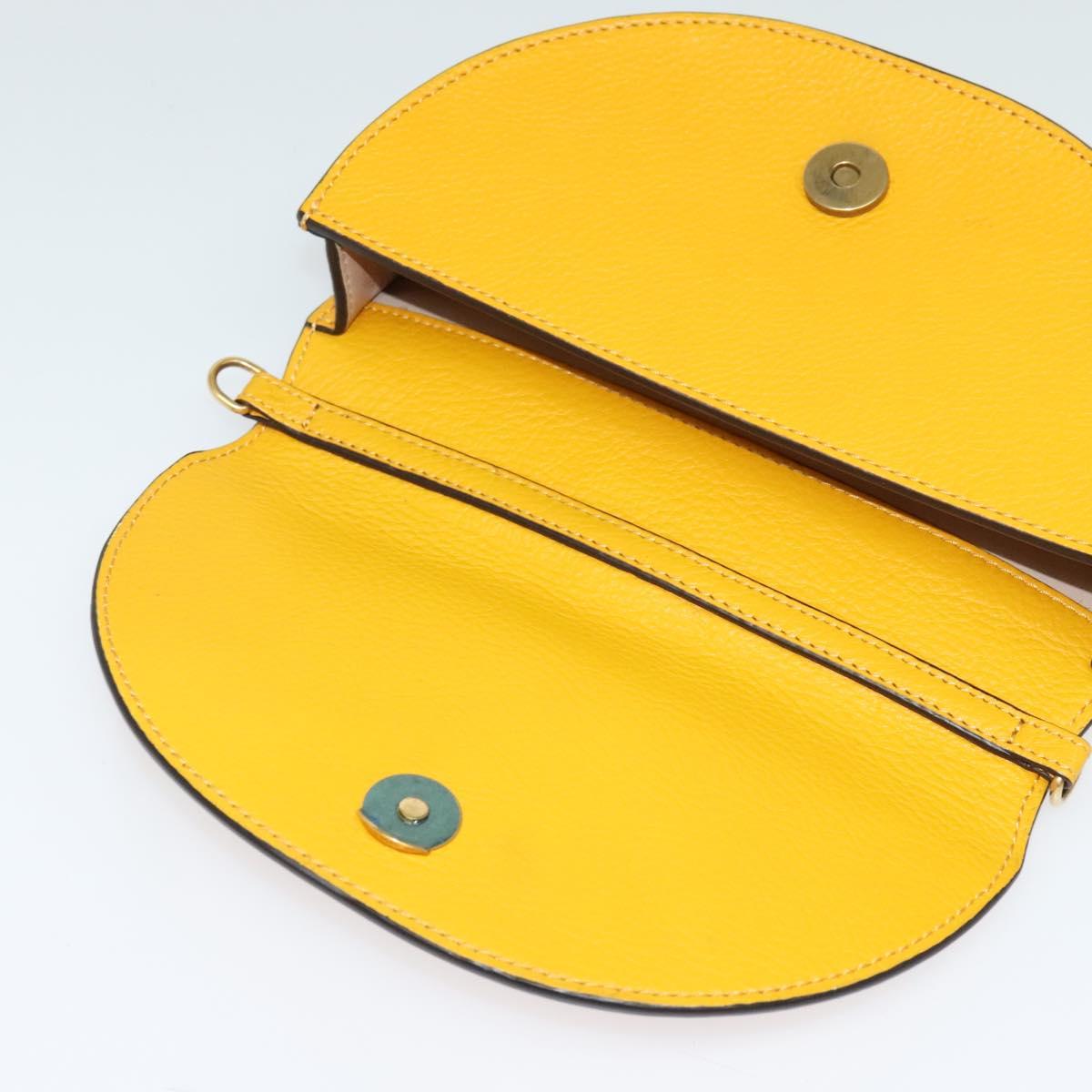 Chloe Nile Minaudière Hand Bag Leather 2way Yellow Gold Auth 117672