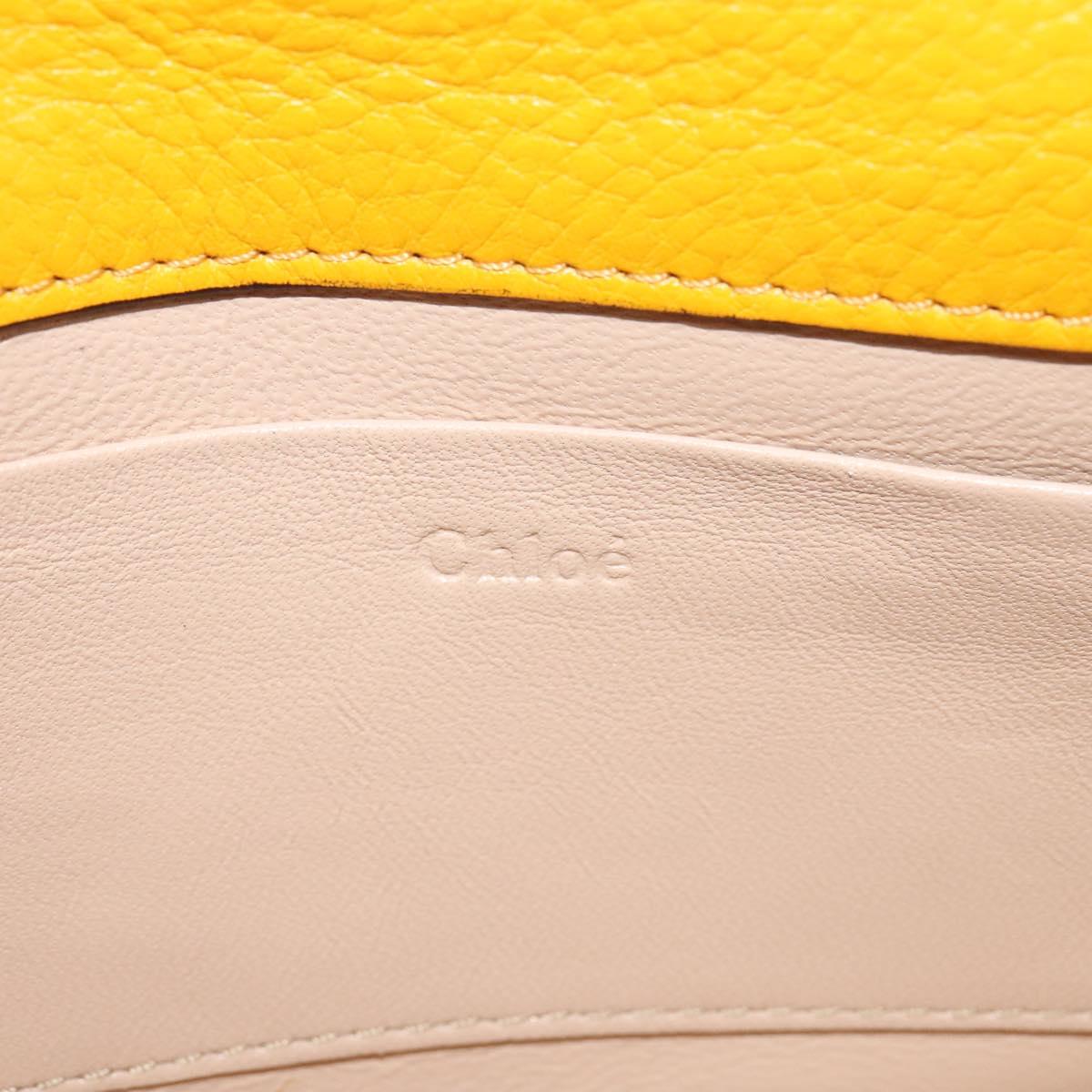 Chloe Nile Minaudière Hand Bag Leather 2way Yellow Gold Auth 117672