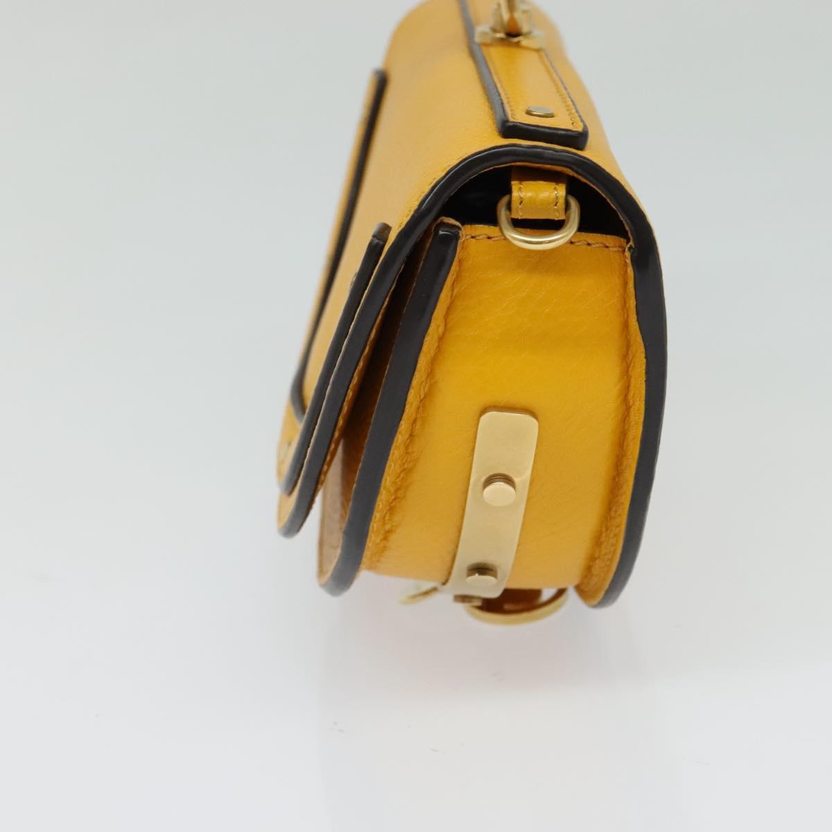 Chloe Nile Minaudière Hand Bag Leather 2way Yellow Gold Auth 117672