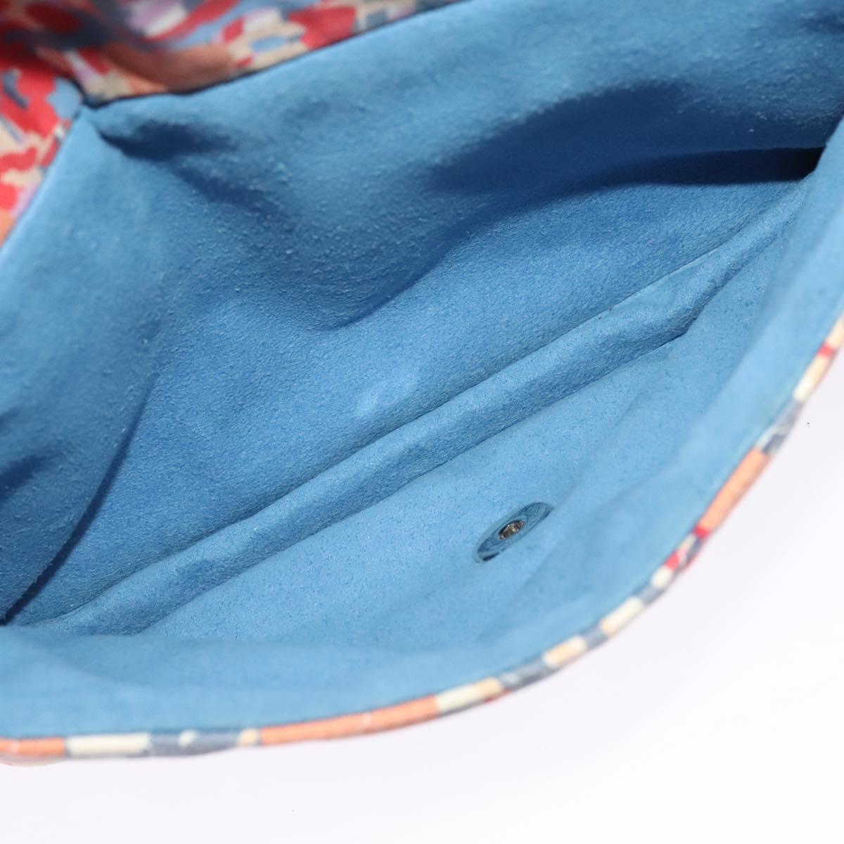 CHANEL Matelasse Backpack Cotton Orange Silver CC Auth 117675