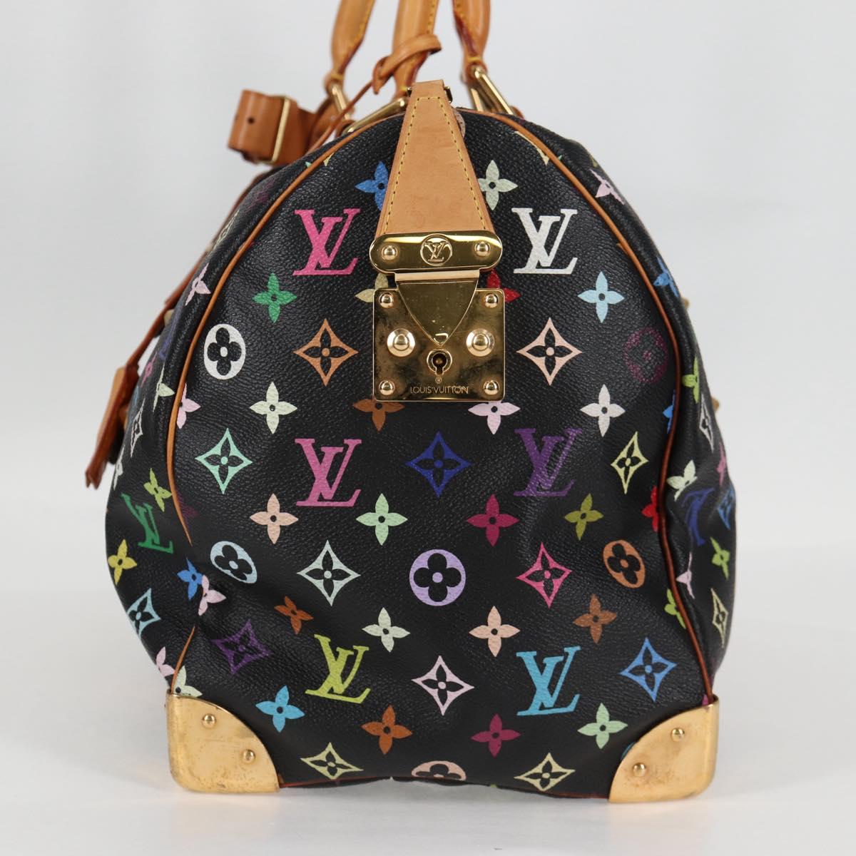 LOUIS VUITTON Monogram Multicolor Keepall 45 Bag Black M92640 Auth 117676V