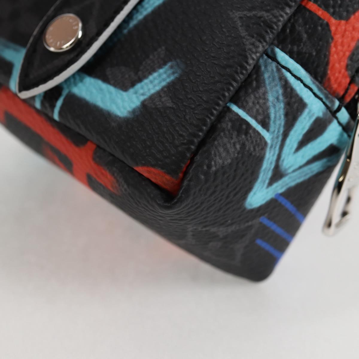 LOUIS VUITTON Eclipse Graffiti Porte Cle Squared Pouch M00969 Auth 117679AM