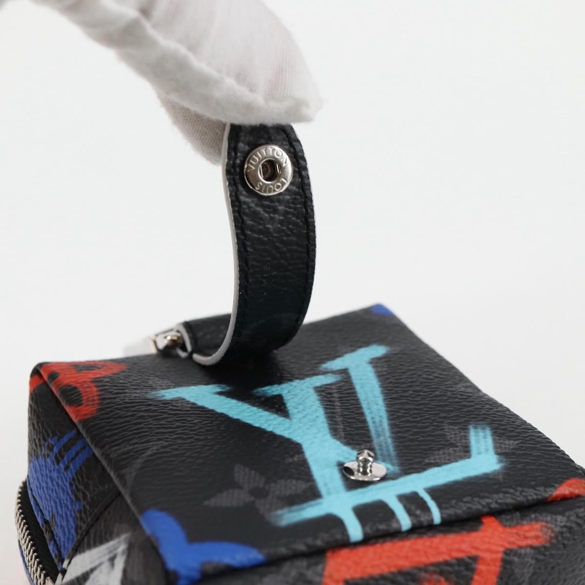 LOUIS VUITTON Eclipse Graffiti Porte Cle Squared Pouch M00969 Auth 117679AM