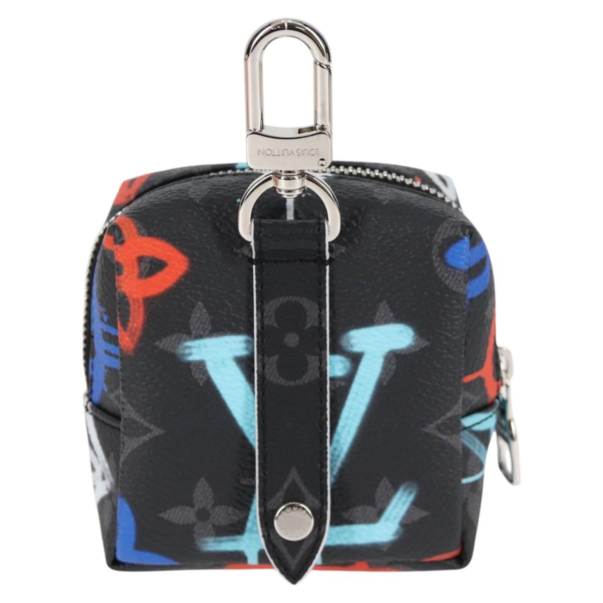 LOUIS VUITTON Eclipse Graffiti Porte Cle Squared Pouch M00969 Auth 117679AM