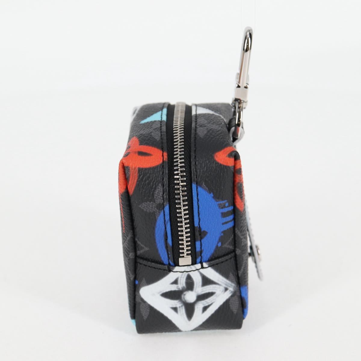 LOUIS VUITTON Eclipse Graffiti Porte Cle Squared Pouch M00969 Auth 117679AM
