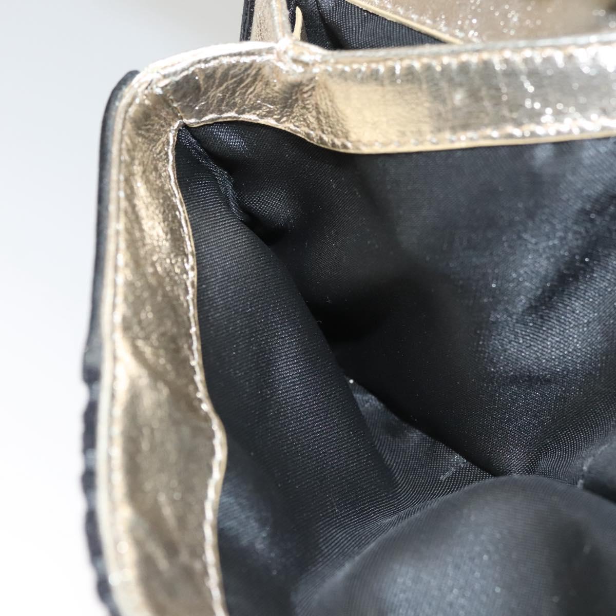 FENDI Zucchino Canvas Shoulder Bag Suede Black Auth 117694