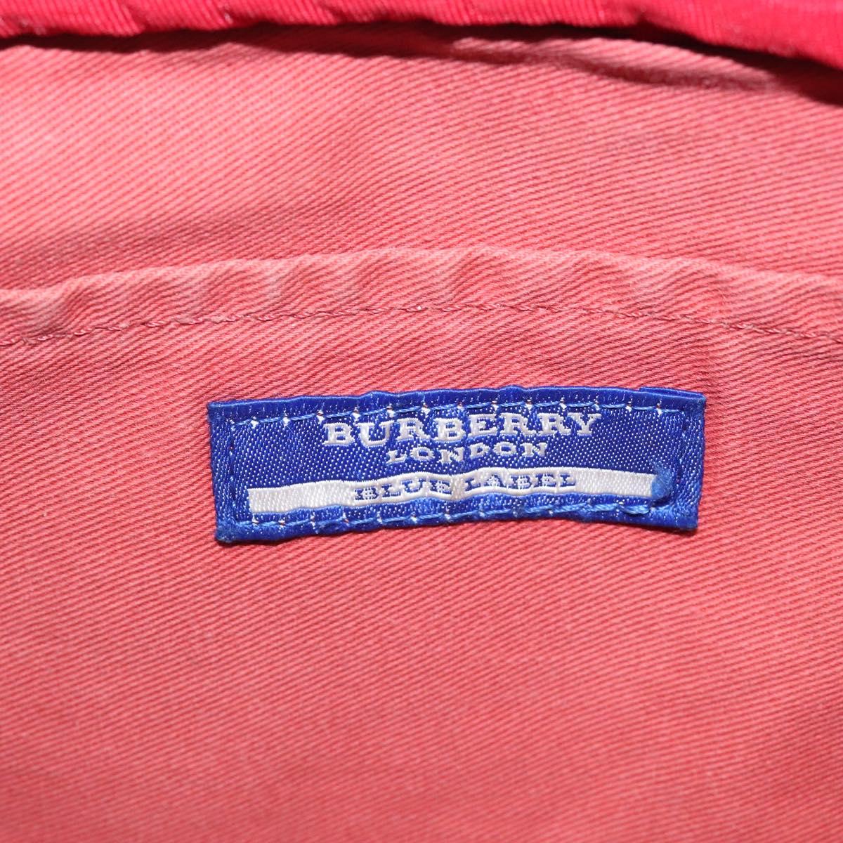 BURBERRY Nova Check Blue Label Waist bag Canvas White Pink Auth 117700