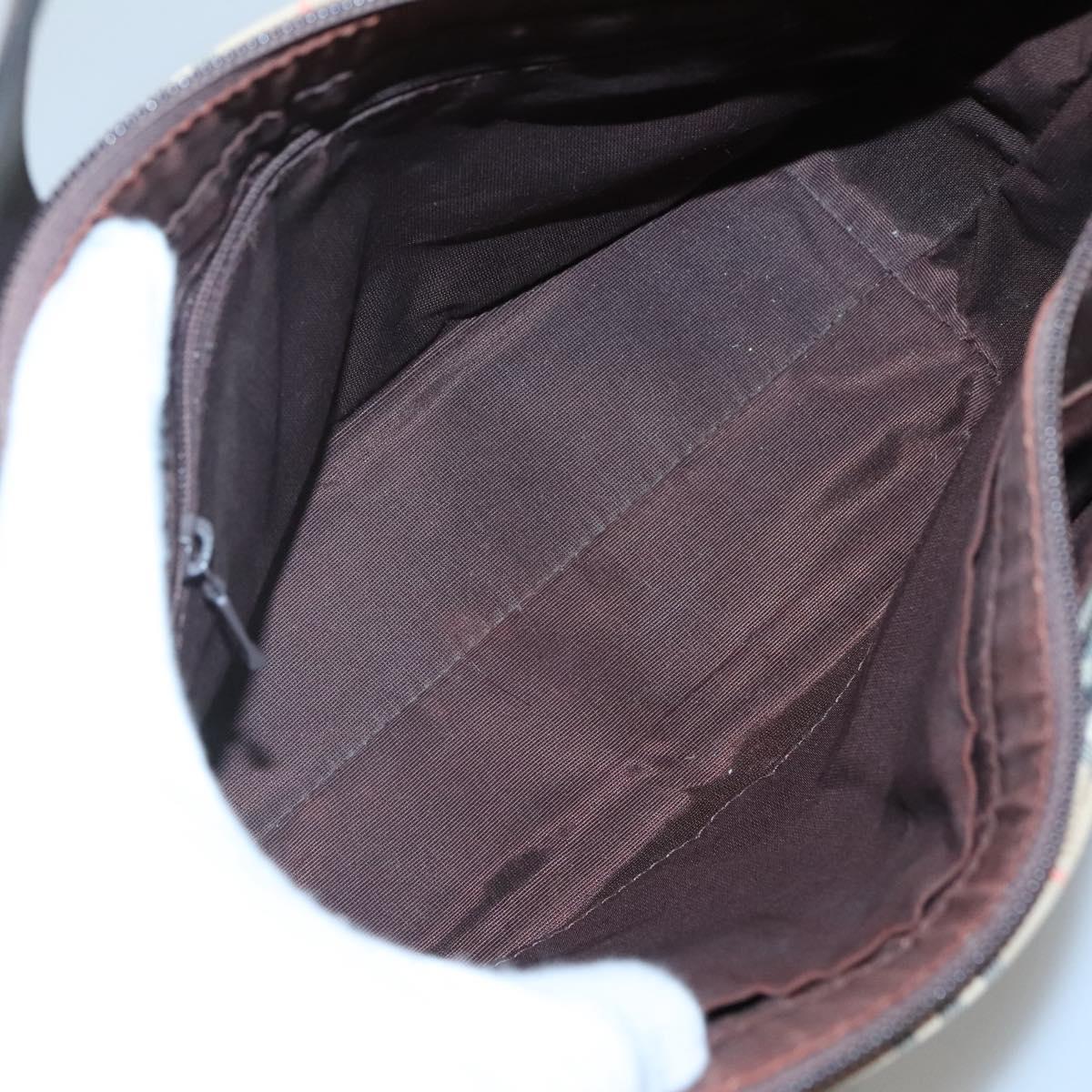 BURBERRY Nova Check Hand Bag Canvas Beige Brown Auth 117714
