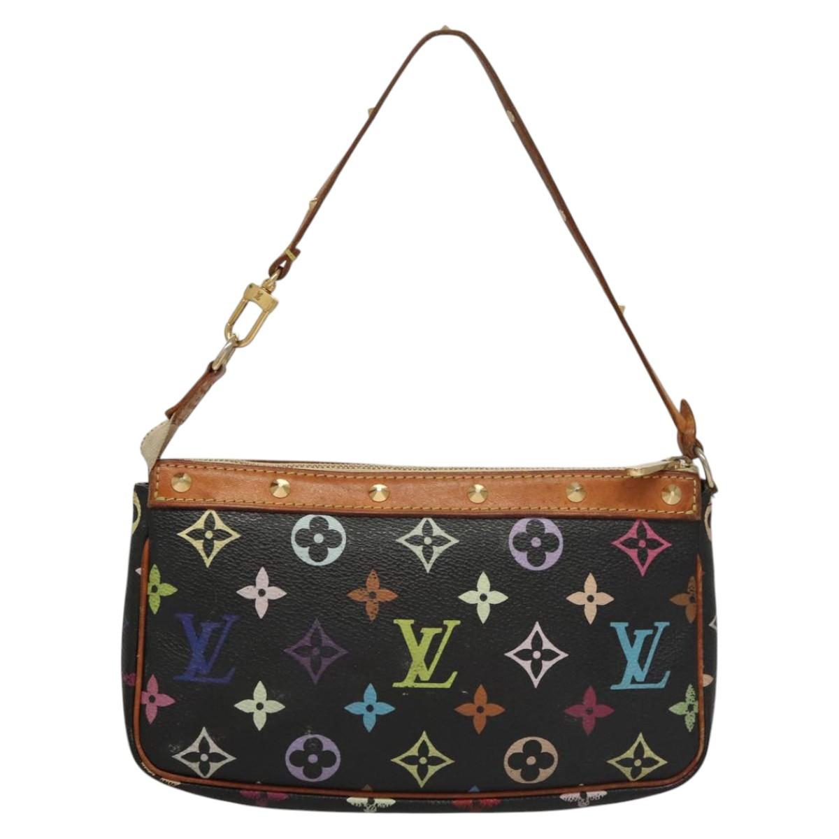LOUIS VUITTON Monogram Multicolor Pochette Accessoires Black M92648 Auth 117716