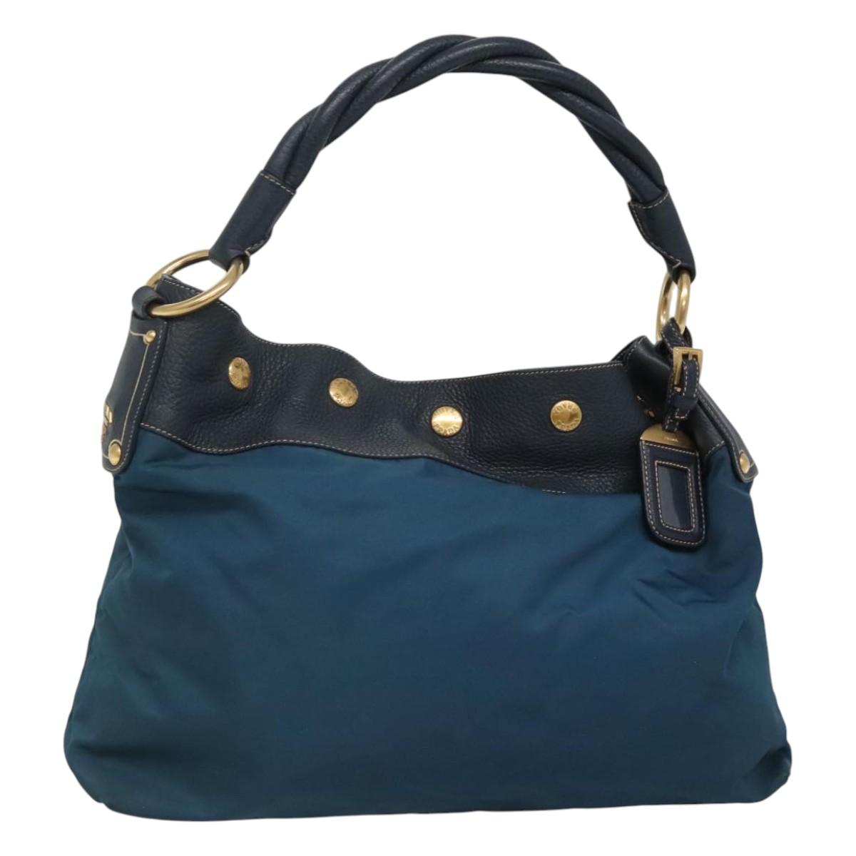 PRADA Shoulder Bag Nylon Blue Auth 117720