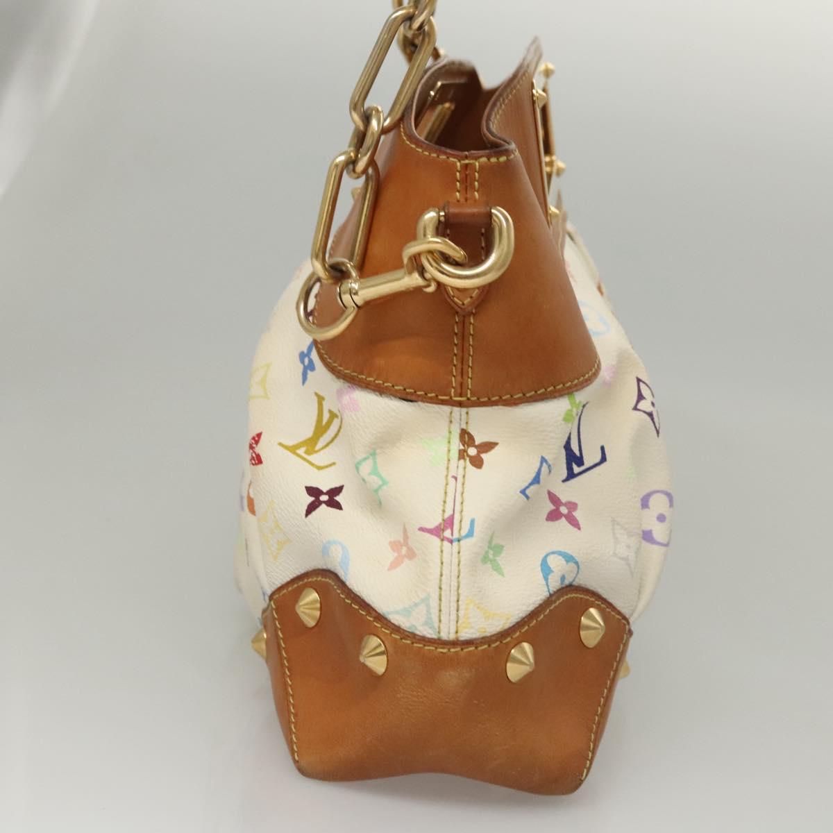 LOUIS VUITTON Monogram Multicolor Judy MM Hand Bag 2Way White M40255 Auth 117752