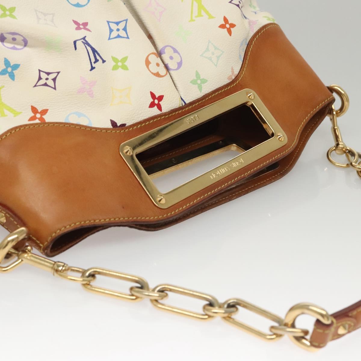 LOUIS VUITTON Monogram Multicolor Judy MM Hand Bag 2Way White M40255 Auth 117752