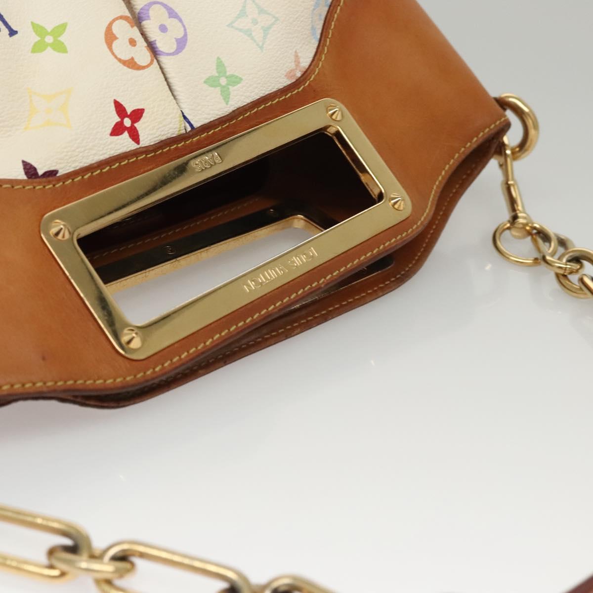 LOUIS VUITTON Monogram Multicolor Judy MM Hand Bag 2Way White M40255 Auth 117752
