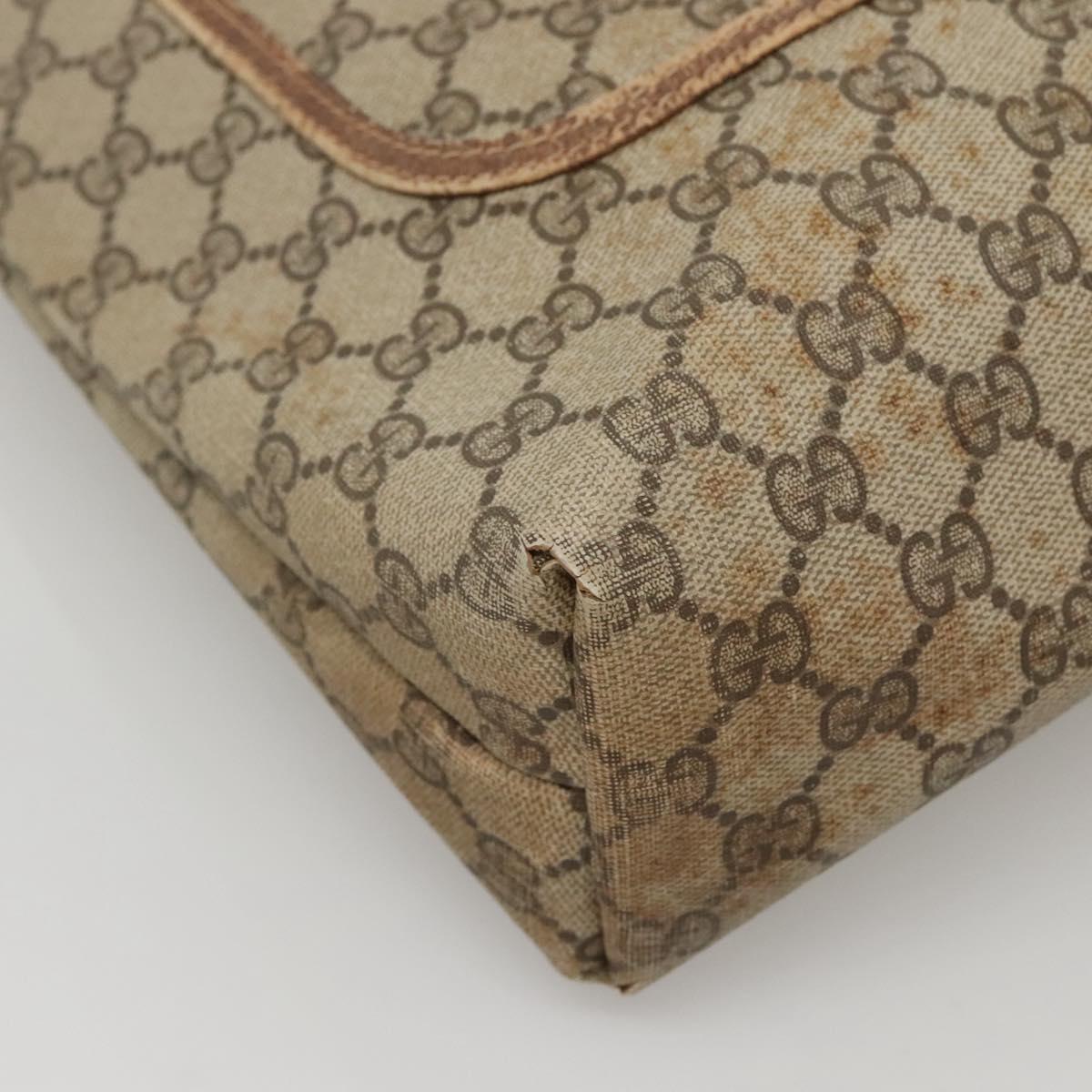GUCCI GG Supreme Web Sherry Line Tote Bag PVC Beige Green Red Auth 117760