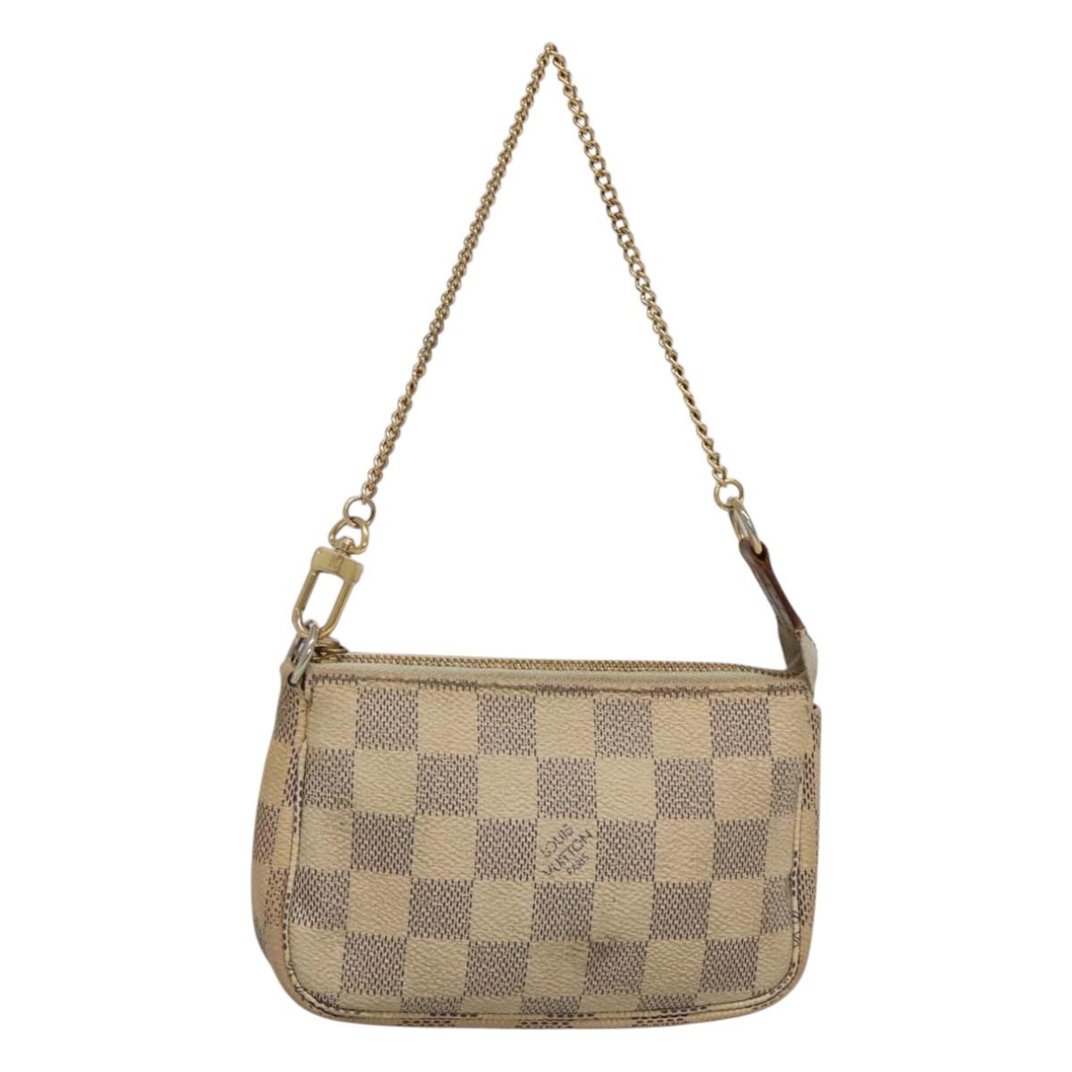 LOUIS VUITTON Damier Azur Mini Pochette Accessoires Pouch N63005 Auth 117763