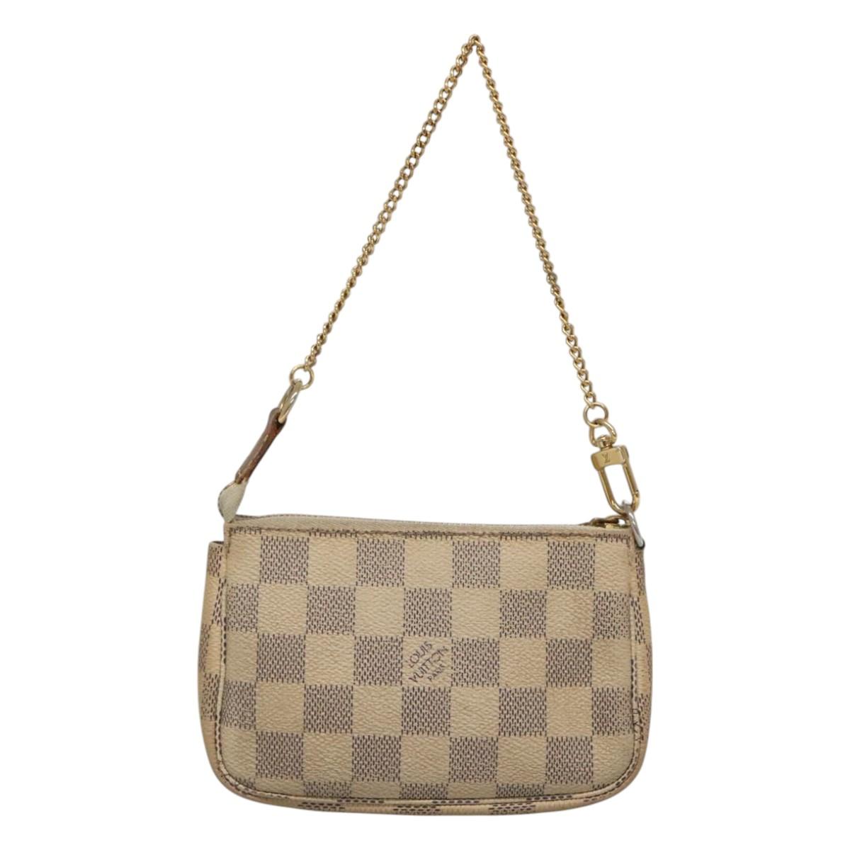 LOUIS VUITTON Damier Azur Mini Pochette Accessoires Pouch N63005 Auth 117763