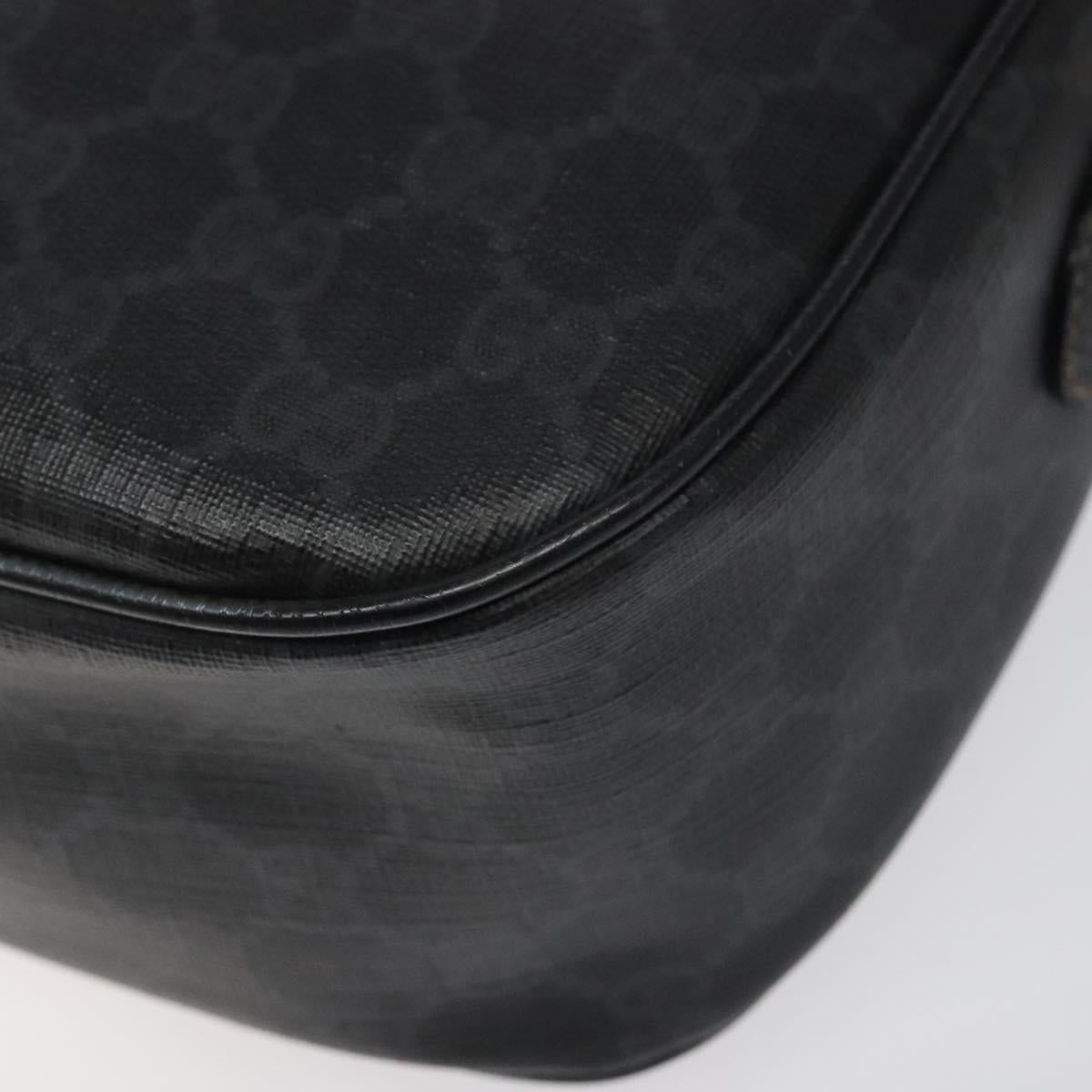 GUCCI GG Supreme Web Sherry Line Shoulder Bag PVC Black 89 02 077 Auth 117764