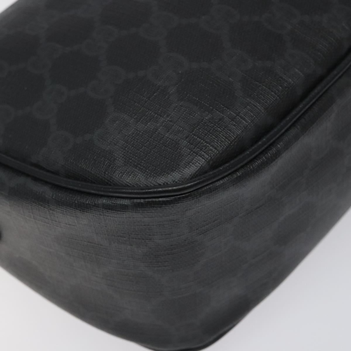 GUCCI GG Supreme Web Sherry Line Shoulder Bag PVC Black 89 02 077 Auth 117764