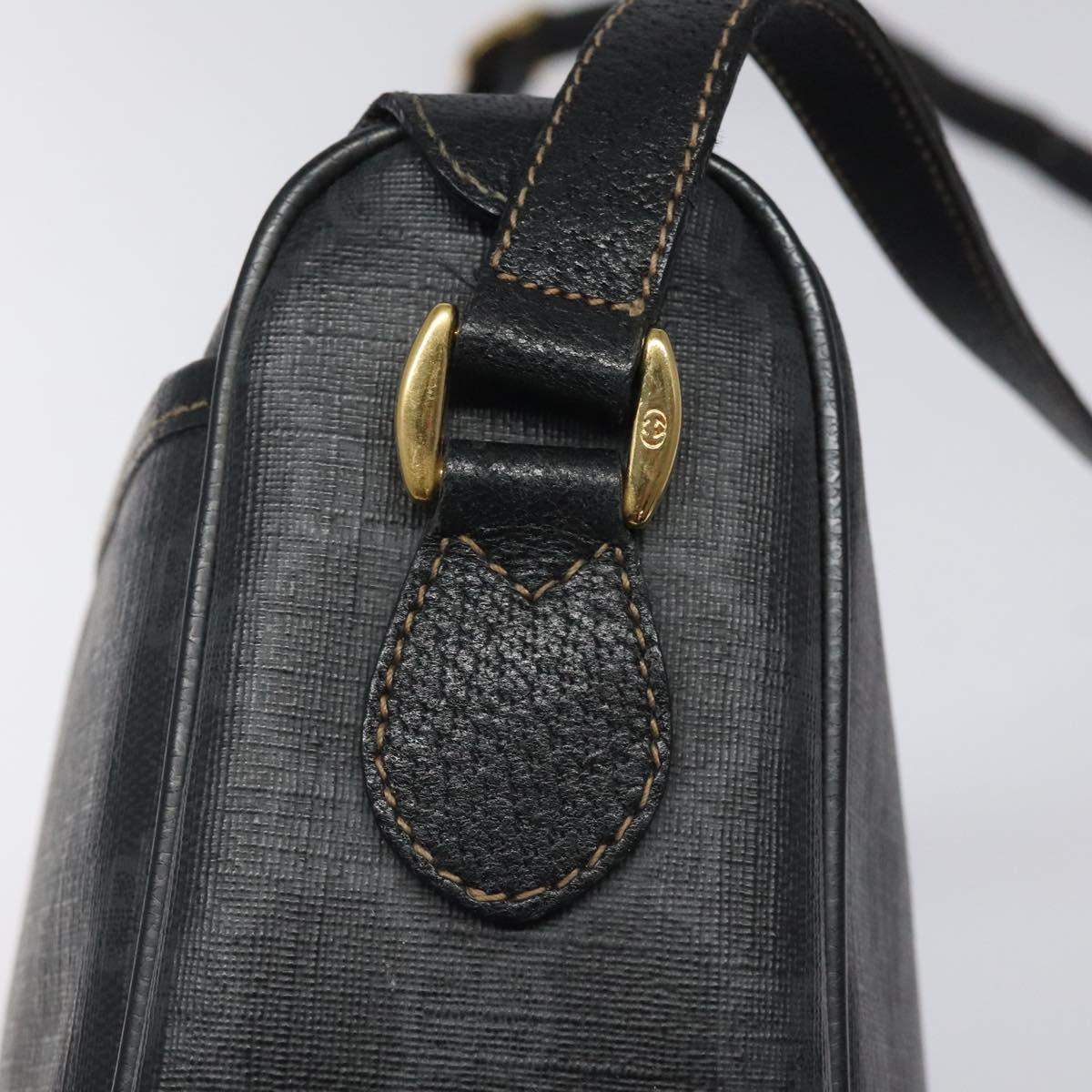 GUCCI GG Supreme Web Sherry Line Shoulder Bag PVC Black 89 02 077 Auth 117764