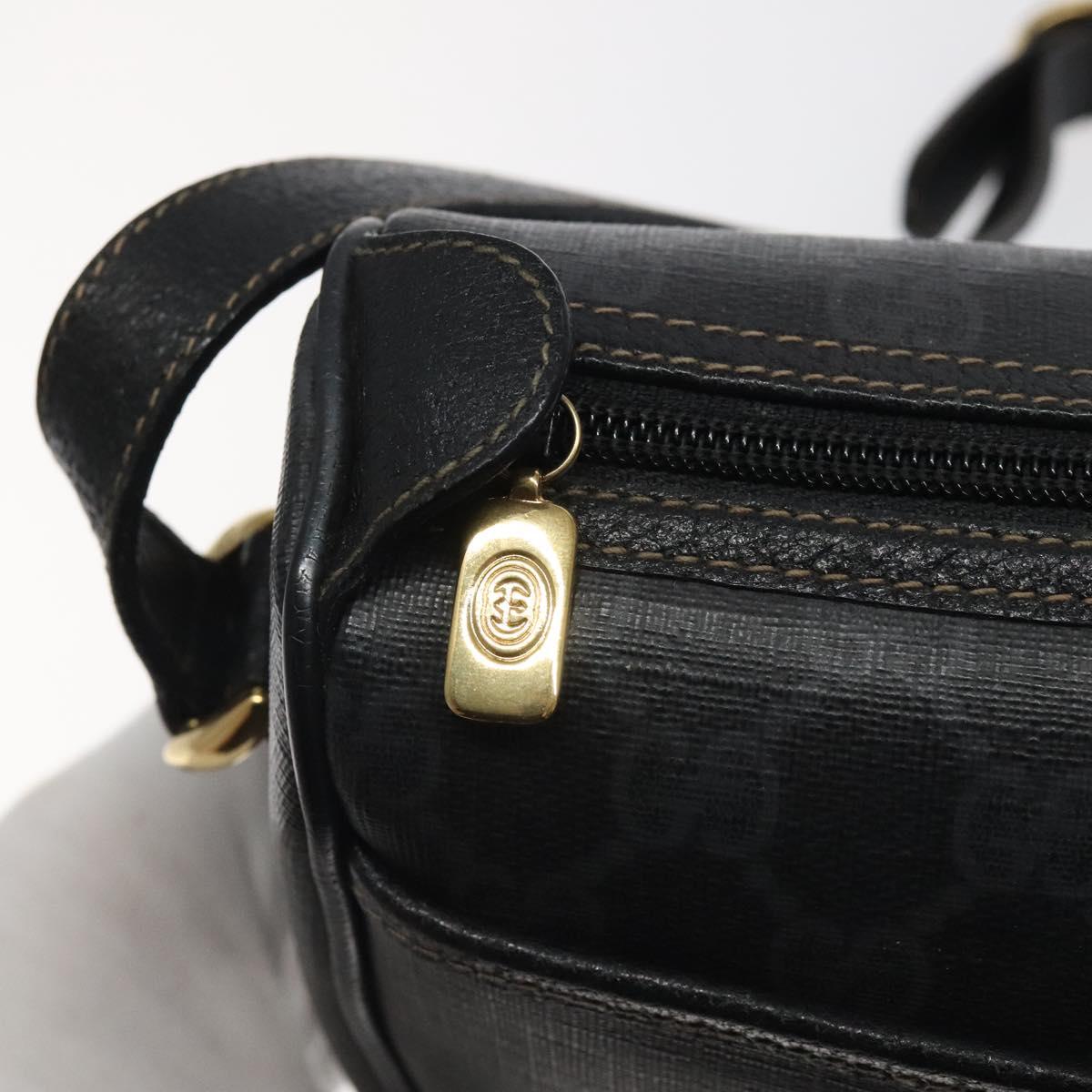 GUCCI GG Supreme Web Sherry Line Shoulder Bag PVC Black 89 02 077 Auth 117764