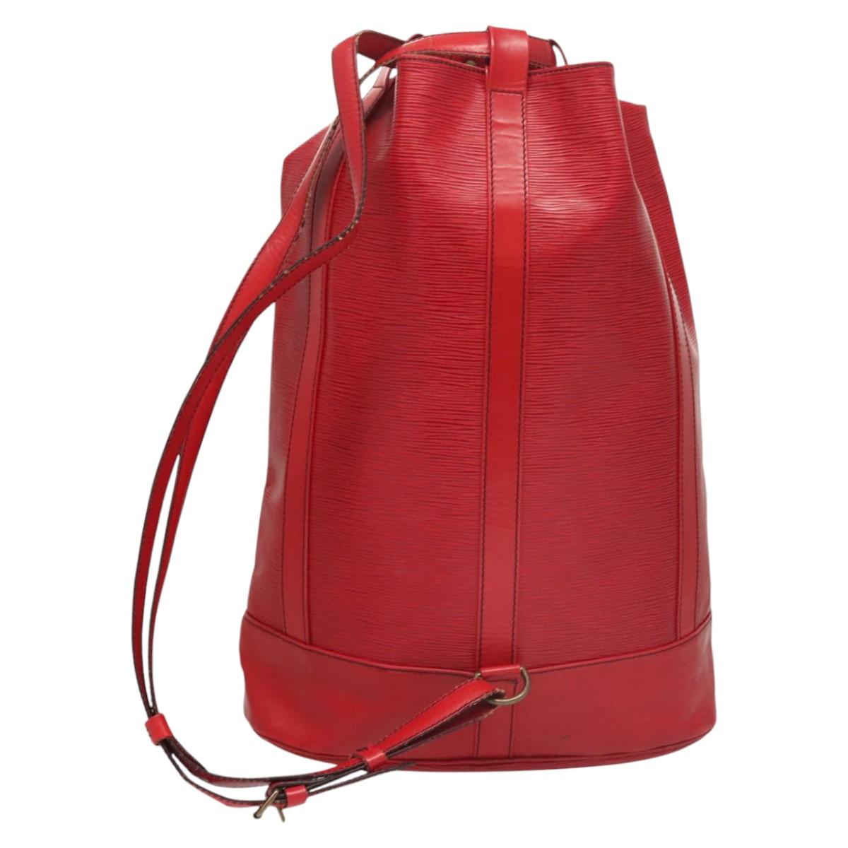 LOUIS VUITTON Epi Randonnee GM Shoulder Bag Red M43087 LV Auth 117765