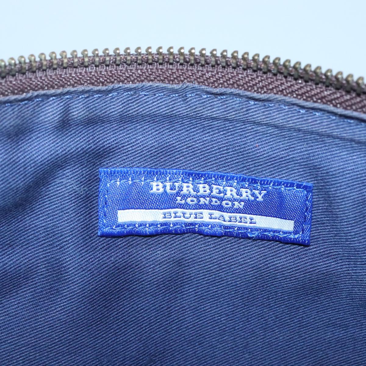 BURBERRY Nova Check Blue Label Shoulder Bag Canvas 2way Blue Auth 117772