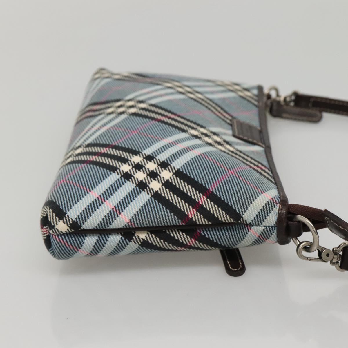 BURBERRY Nova Check Blue Label Shoulder Bag Canvas 2way Blue Auth 117772