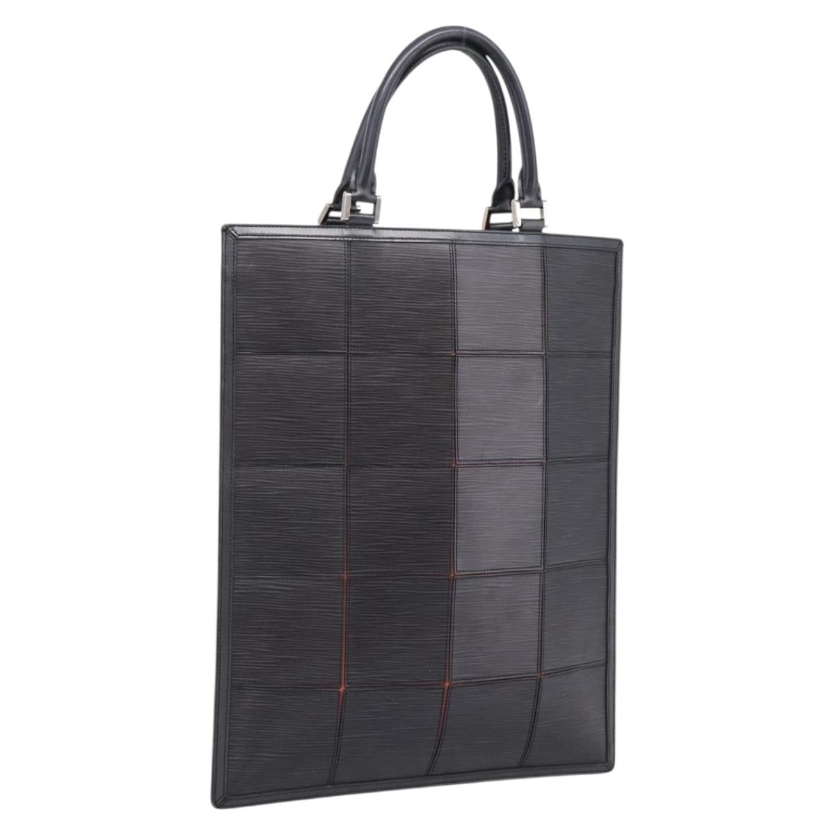 LOUIS VUITTON Epi Stretch Silver Fizz Hand Bag Black M54622 LV Auth 117803