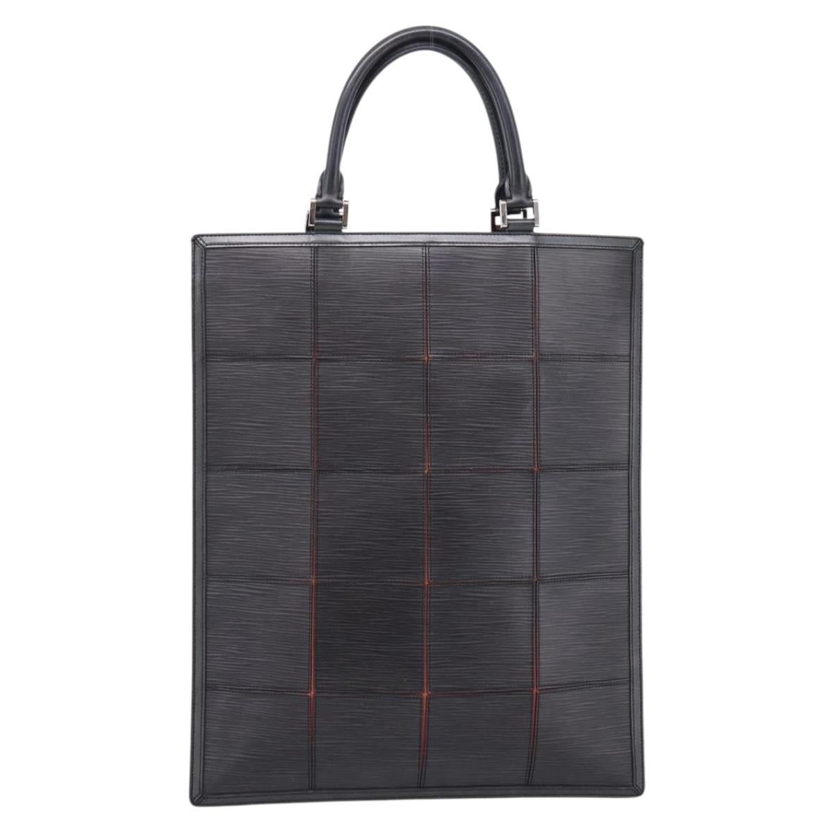 LOUIS VUITTON Epi Stretch Silver Fizz Hand Bag Black M54622 LV Auth 117803