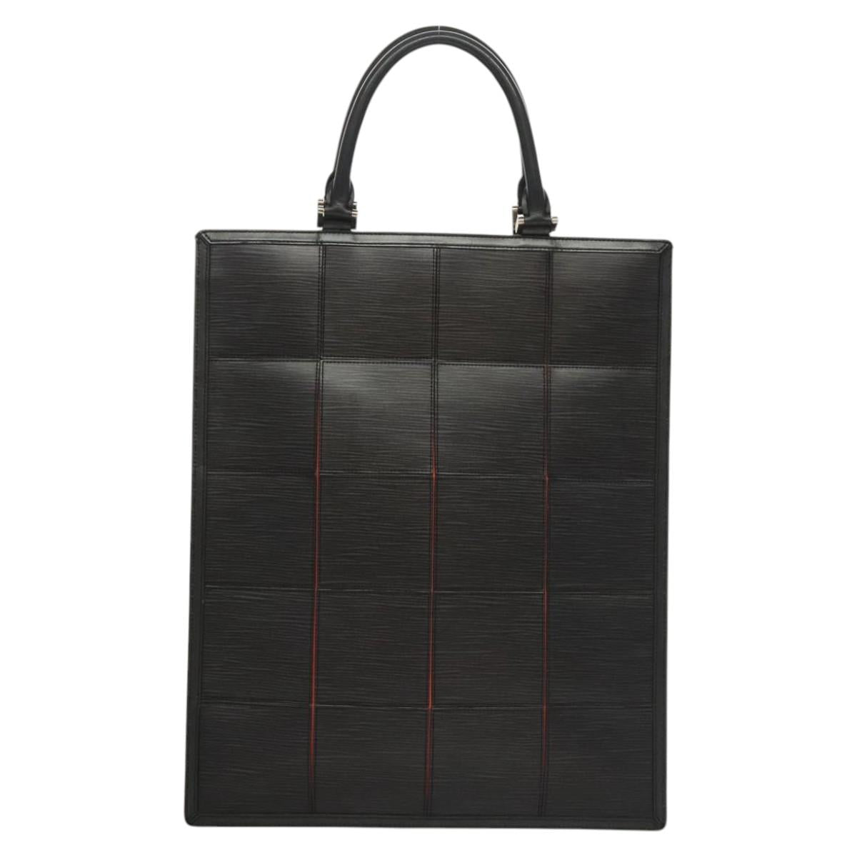 LOUIS VUITTON Epi Stretch Silver Fizz Hand Bag Black M54622 LV Auth 117803
