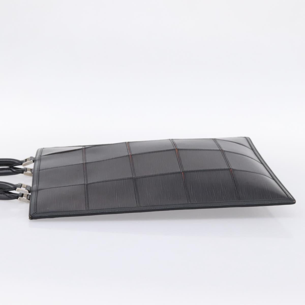 LOUIS VUITTON Epi Stretch Silver Fizz Hand Bag Black M54622 LV Auth 117803