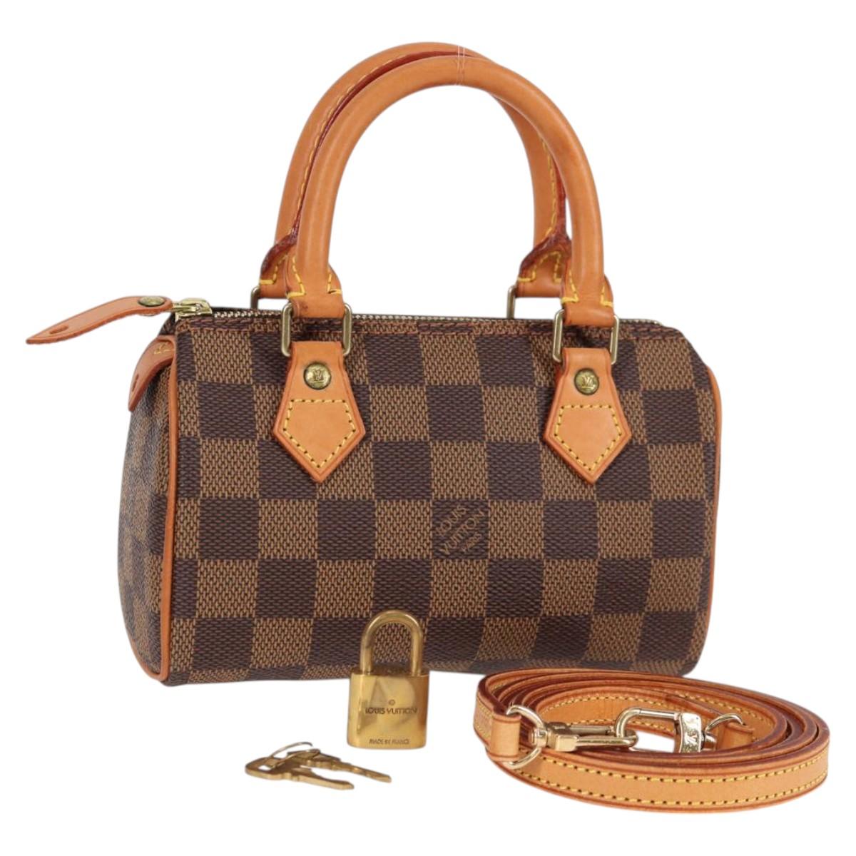 LOUIS VUITTON Damier Ebene Mini Speedy Hand Bag SPO N41536 LV Auth 117814SM