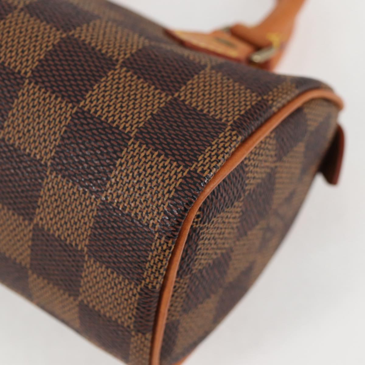 LOUIS VUITTON Damier Ebene Mini Speedy Hand Bag SPO N41536 LV Auth 117814SM