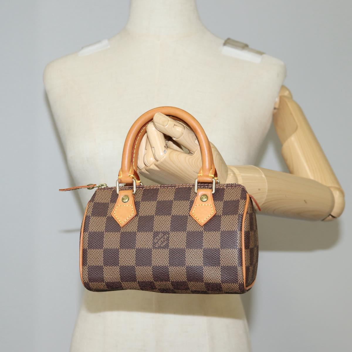 LOUIS VUITTON Damier Ebene Mini Speedy Hand Bag SPO N41536 LV Auth 117814SM