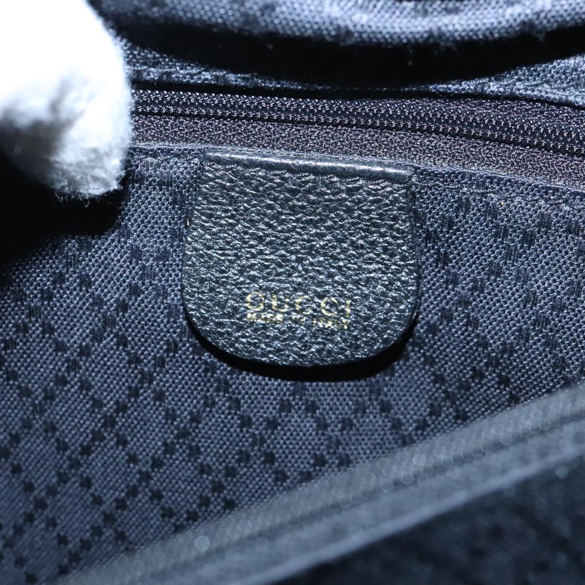 GUCCI Bamboo Hand Bag Suede 2way Black Gold 002 123 0322 Auth 117824