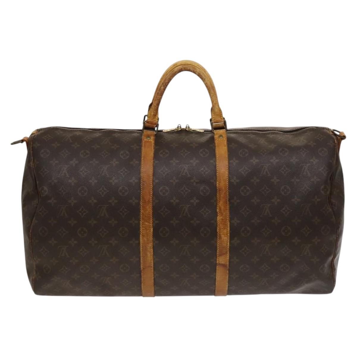 LOUIS VUITTON Monogram Keepall Bandouliere 60 Boston Bag M41412 LV Auth 117825