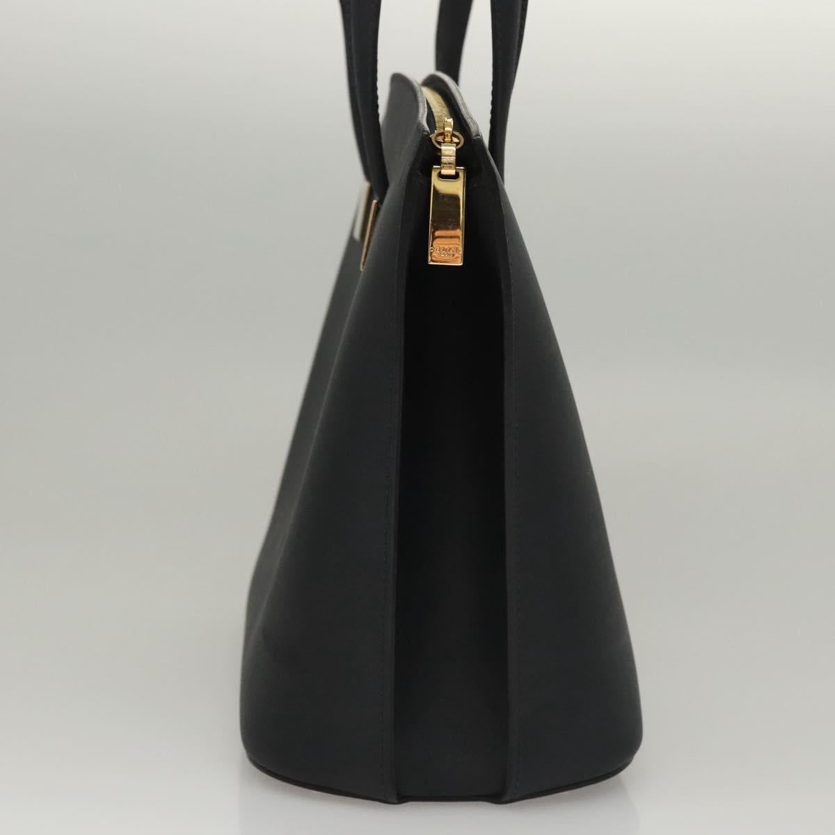 CELINE Hand Bag Leather Navy Gold Auth 117832