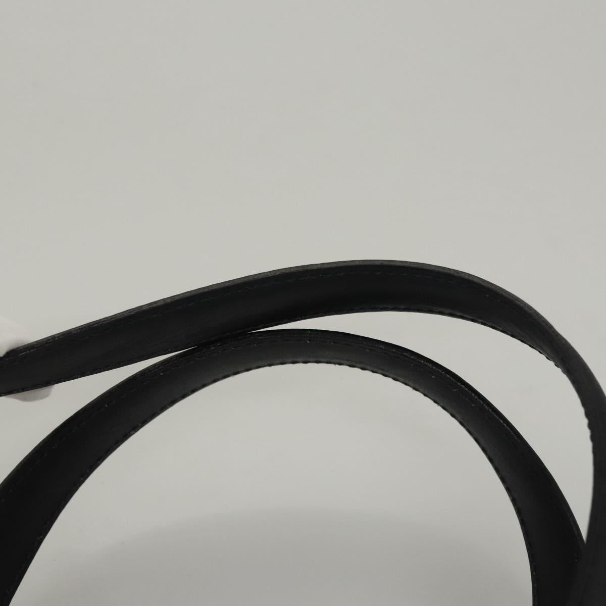 CELINE Hand Bag Leather Navy Gold Auth 117832