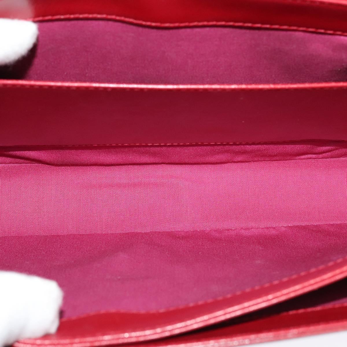 BVLGARI Chain Shoulder Bag Leather Red Auth 117840