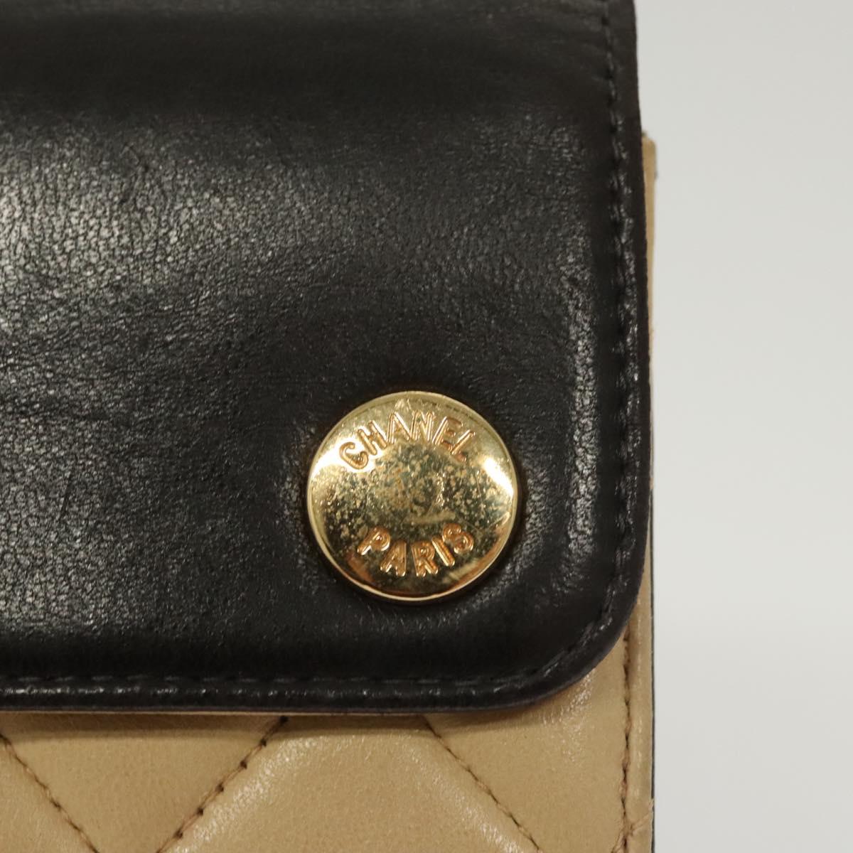 CHANEL Hand Bag Lamb Skin Beige CC Auth 117841