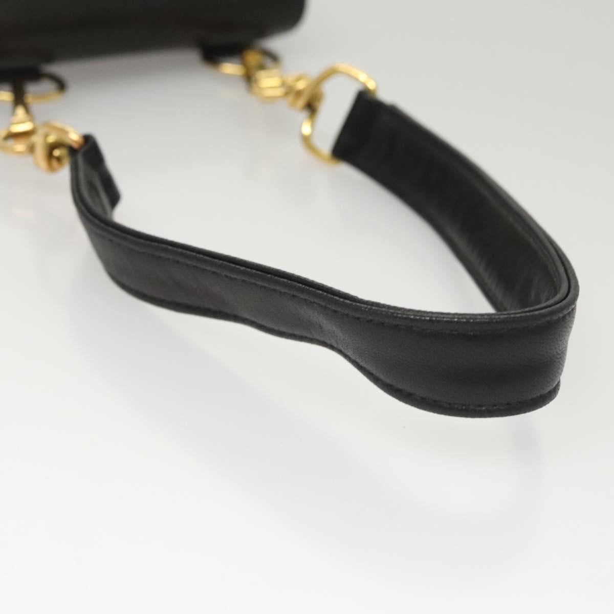 CHANEL Hand Bag Lamb Skin Beige CC Auth 117841